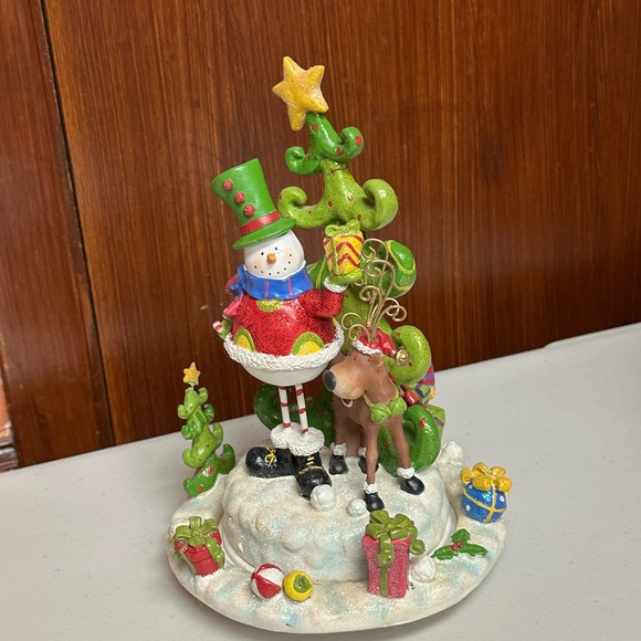 Home Interiors Christmas tree Snowman Reindeer Revolving Musical box - Picture 14 of 14